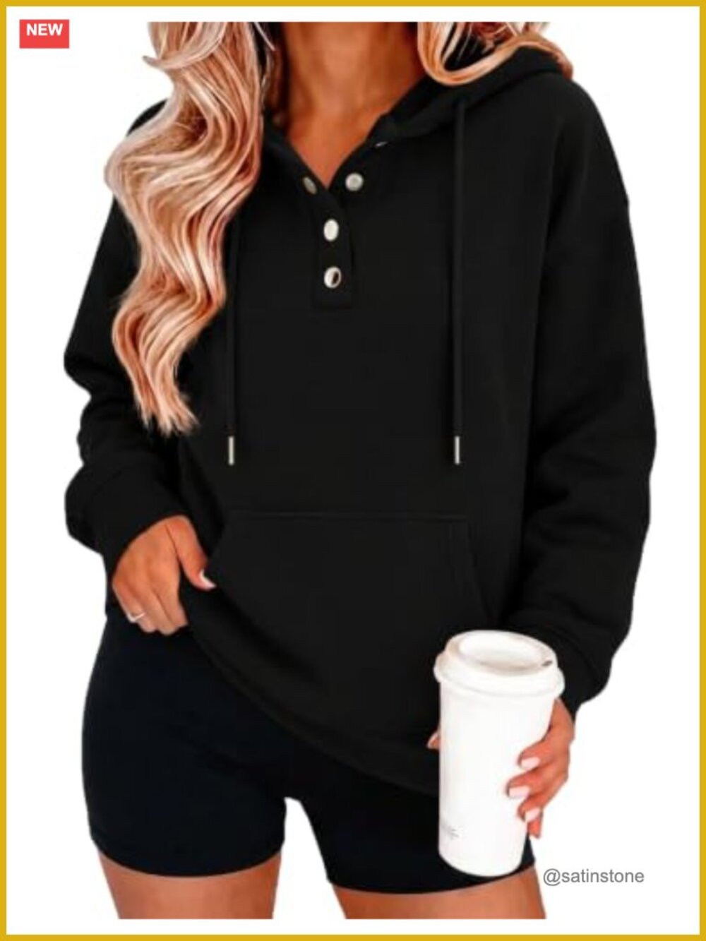 Zeagoo Hoodies for Women Button Sweatshirt Oversized Fall Clothes